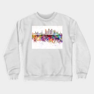 Amsterdam V2 skyline in watercolor background Crewneck Sweatshirt